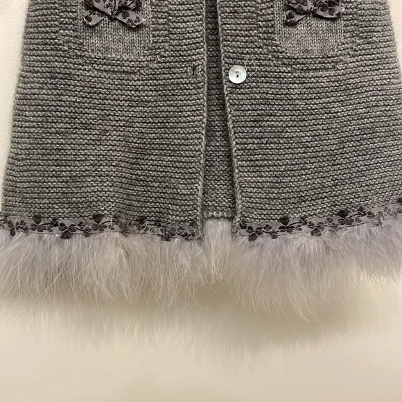 Alpaca Wool Grey Sweater Coat - Picture 2 of 3